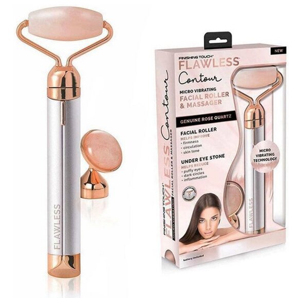 Finishing Touch Vibrating Facial Roller & Massager –NEW w/ BONUS Gua Sha Tool - Picture 2 of 13